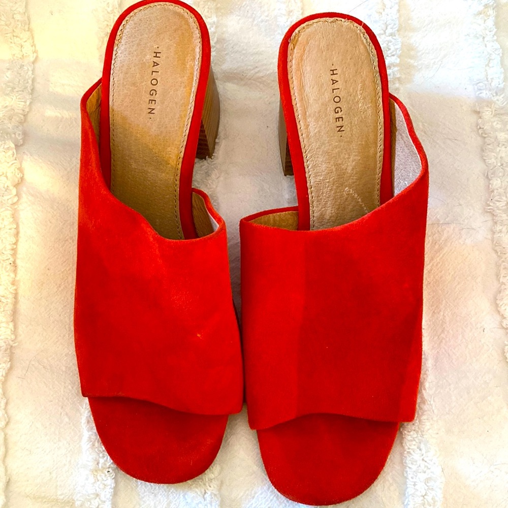 Halogen orange suede Sandal
